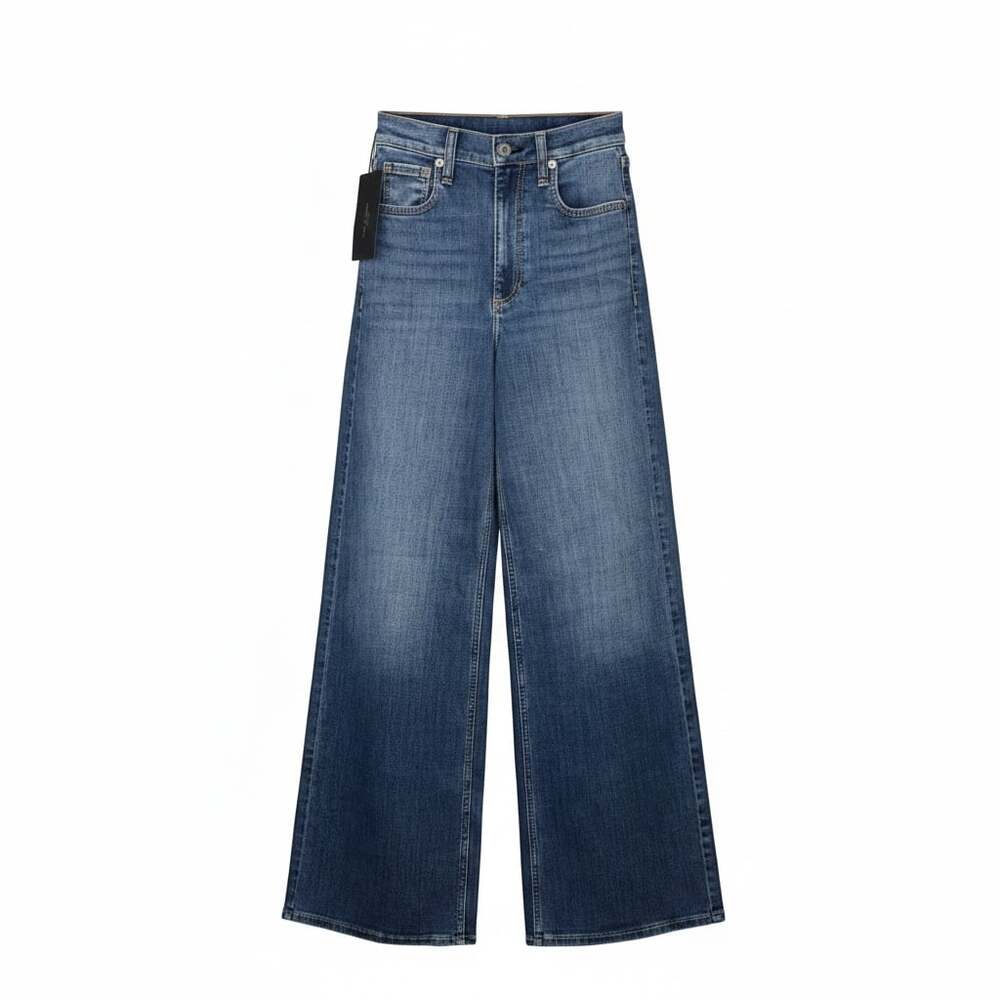 Rag & Bone Serena High-Rise Full Length Wide Leg Jeans in Bogart, Size 23
